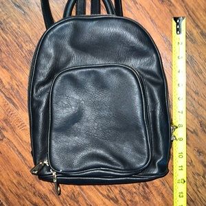 INC Black Leather Backpack